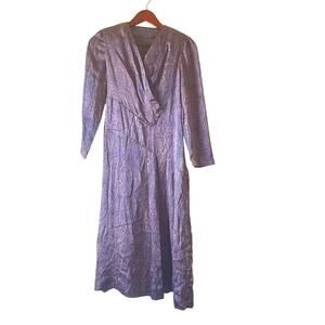Vintage 60s silk‎ women’s long sleeve paisley midi dress size small